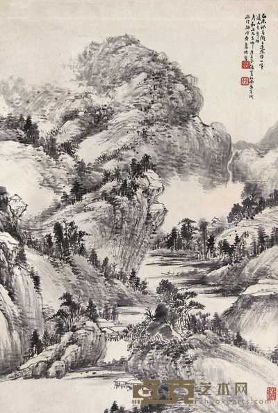 萧俊贤 已未(1919年)作 春山图 立轴 65×45cm